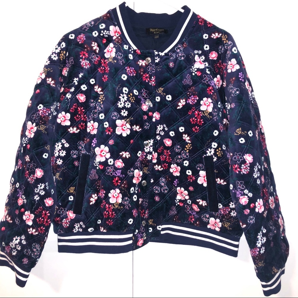 Juicy Couture floral quilted bomber jacket coat